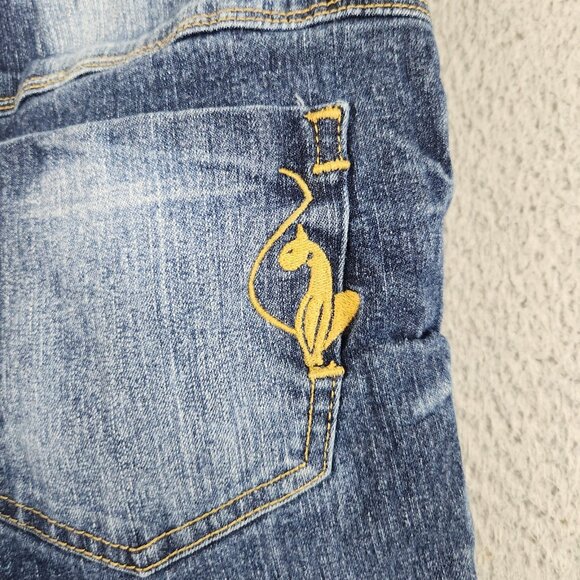 Y2K Baby Phat Jeans Women's/Jr's 7 Mid Rise Capri Cuffed Stretch Blue VTG Denim - Picture 10 of 11